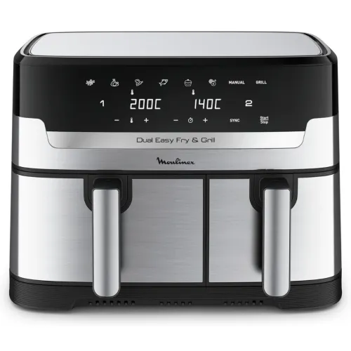 Friteuse Sans Huile Moulinex Dual Easy Fry & Grill 8,3L EZ905D20 Inox 