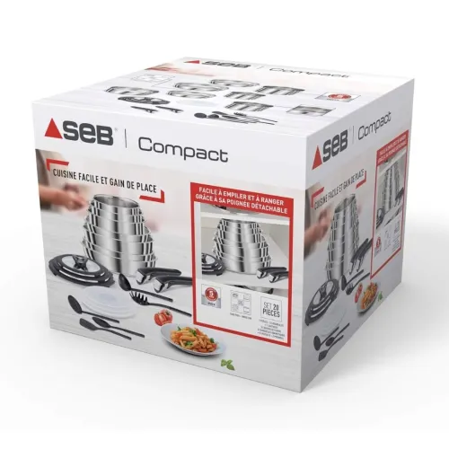 Seb Compact Inox Batterie De Cuisine 20 Pièces