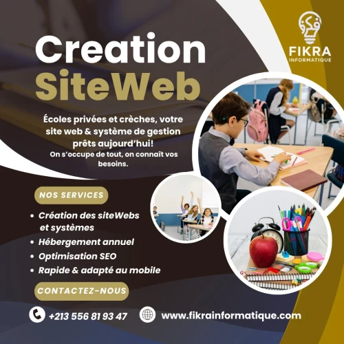 Création de sites web pour écoles privées et crèches en Algérie