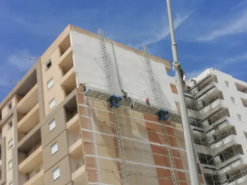 Travaux de revêtement de façade Monocouche