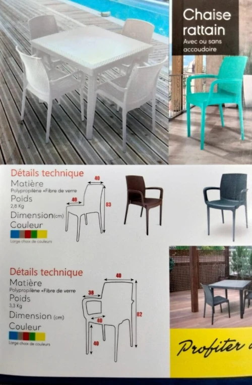 table et chaises transat
