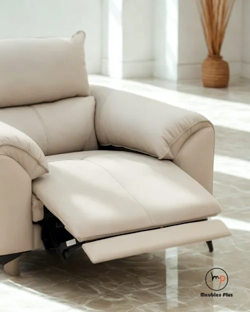 SALON RELAX 6 PLACE EN CUIR DIEGO BEIGE