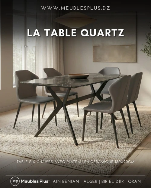TABLE DE CUISINE QUARTZ 6 CHAISES