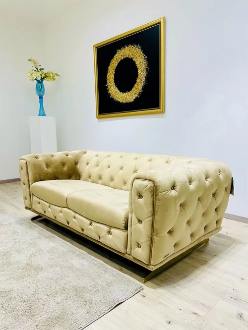 SALON CAPITONNÉ DE 6 PLACES EN VELOURS