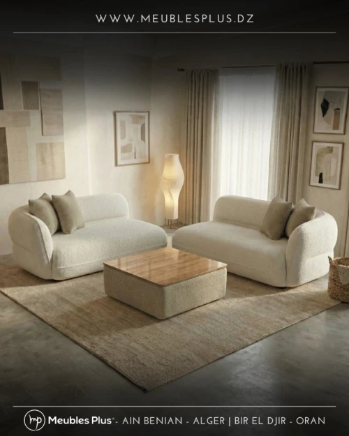 SALON MODULABLE EN LAIN BOUCLETTE