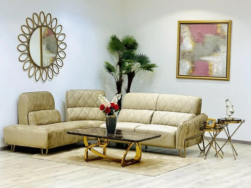SALON D'ANGLE EN VELOURS