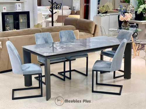 TABLE EXTENSIBLE AVEC 6 CHAISE