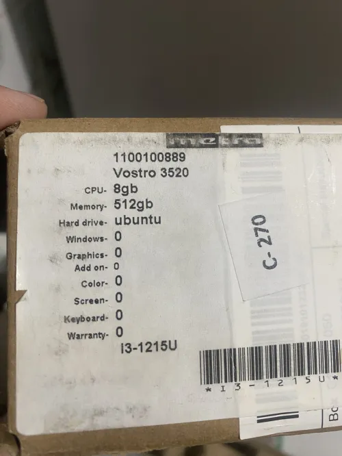 Dell vostro I3 12eme/8go/512ssd