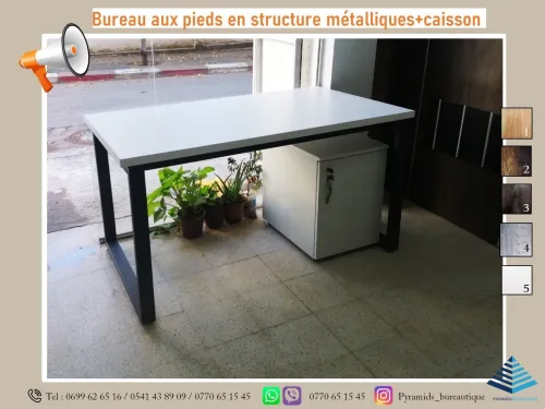 BUREAU :  PIEDS  METALLIQUE plusieurs dimensions 
