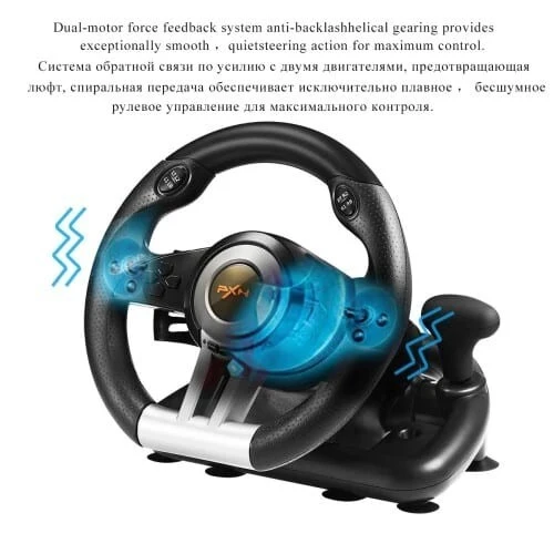 Volant De Jeux PXN V3 Pro 180 USB Avec Pédales, Vibration