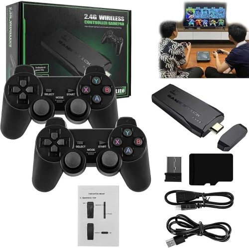 JEUX VIDEO CONSOL M8 2.4G Double Wireless Controller Game Stick 4K 20000 games