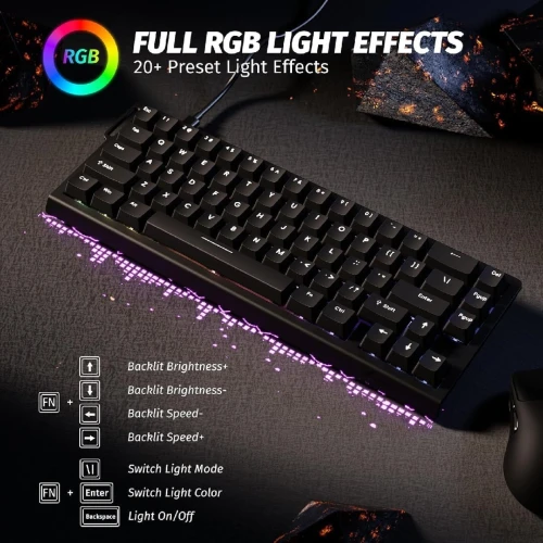 Clavier Gaming Magnétique ATTACK SHARK X68HE 60% avec Rapid Trigger et 8000Hz - لوحة مفاتيح المغناطيسية