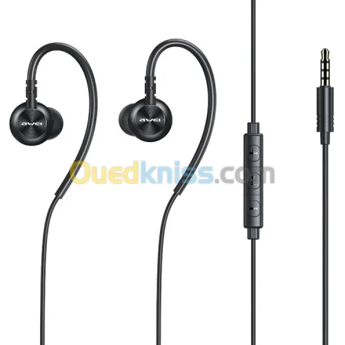 Ecouteur filaire Sports Audio Jack 3.5mm avec Microphone AWEI L3