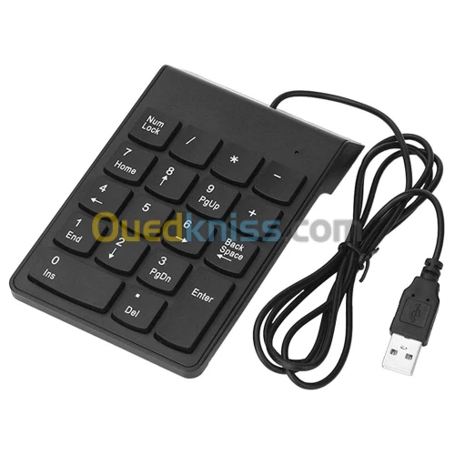 Mini-clavier pavé numérique universel filaire USB 18 touches pour ordinateur portable, tablette