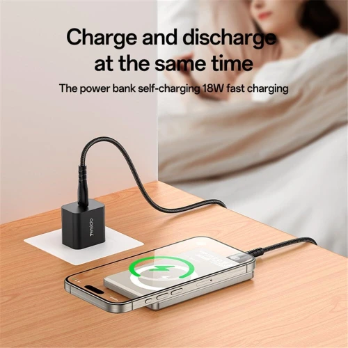 YESIDO YP66 Power Bank Ultra-Fin 5000mAh Charge Sans Fil 15W Magnétique