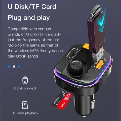 YESIDO Y45 Transmetteur Emetteur FM Bluetooth + chargeur Auto 43W PD 20W QC3.0