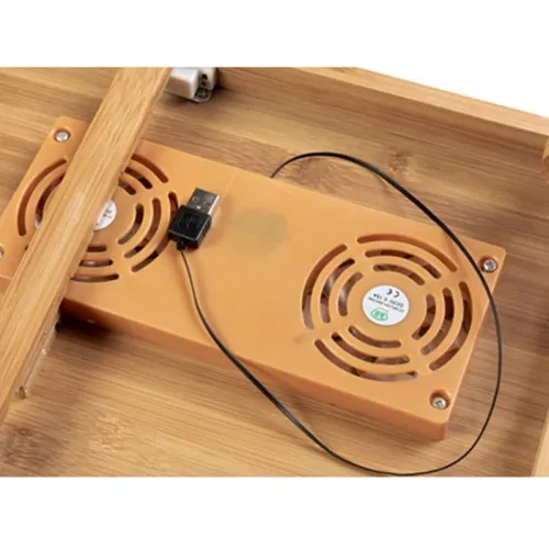 Table Support LAPTOP en bambou pliable avec ventilateur GM 55cm x 35cm BM62