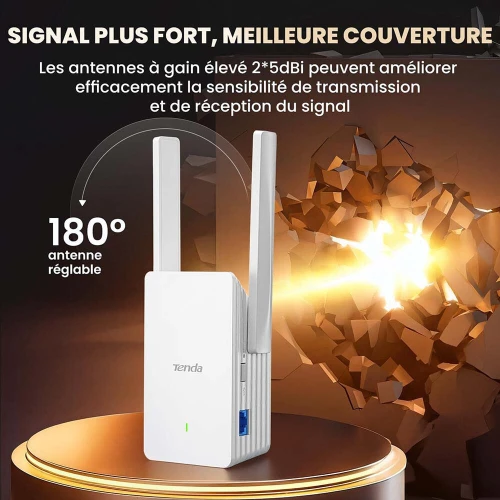 Tenda A23 Répéteur Extender WiFi 6 sans-fil Double Bande AX1500 Antennes 2 x 5dBi