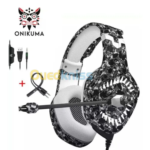Casque Gaming ONIKUMA K1B Pro avec Microphone RGB Multiplateforme pour PC PS4 Xbox One Switch