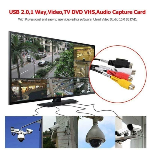 Adaptateur convertisseur USB 2.0 Pro Easycap pour vidéo TV DVD VHS PC, caméra de vidéosurveillance