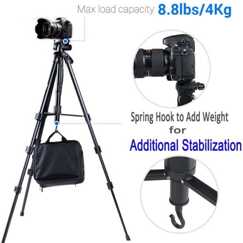 Trépied télescopique Professionnel pour Caméra Smartphone MT-SUP501 153cm en aluminium
