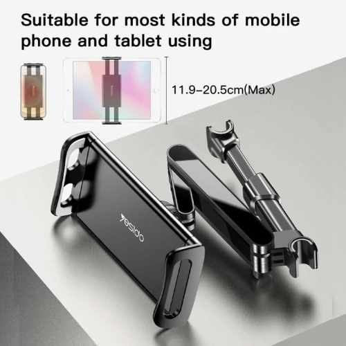 YESIDO C117 Support Voiture Siège Arrière pour Tablette et Smartphone sur Appui-tête