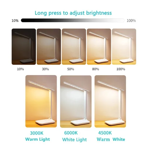 Lampe de Bureau Table LED de chevet Veilleuse avec protection oculaire USB MT-ACC24
