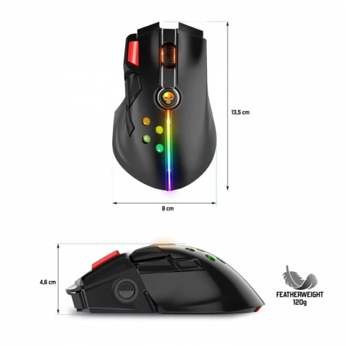 Souris sans-fil 2.4ghz Gaming Rechargeable 800mAh Spirit Of Gamer XPERT-M600 10000dpi 12 boutons