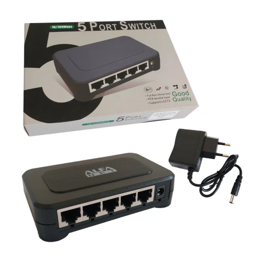 Switch HUB réseau 5/8 ports RJ45 Alfa Net 10/100 Mbps