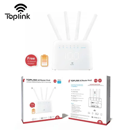 TopLink Pro3 MR715U Routeur 4G Modem LTE Sans-fil WiFi 6 avec Batterie 5000mAh