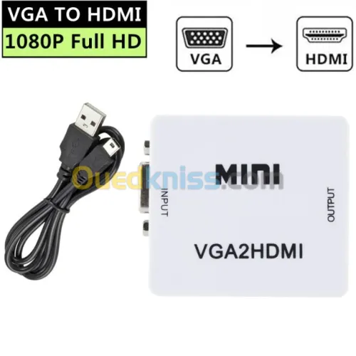 Adaptateur Convertisseur VGA to vers HDMI HD VGA2HDMI 1080P 60Hz