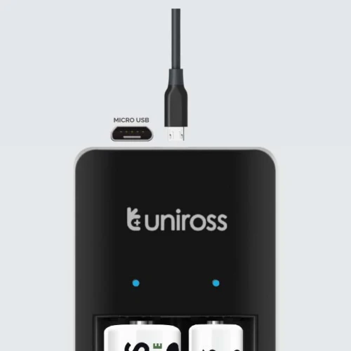 Chargeur de pile UNIROSS Mini AA / AAA By Micro USB 7h + 2 x Pile AAA 600mAh UCU001B