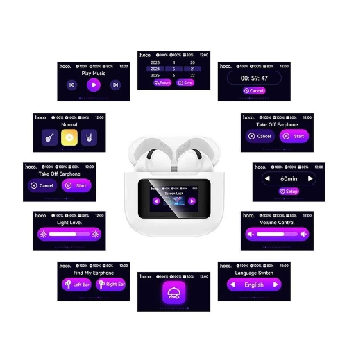 HOCO EW73 Écouteurs sans fil Earbuds Bluetooth 5.4 avec ecran tactile LCD