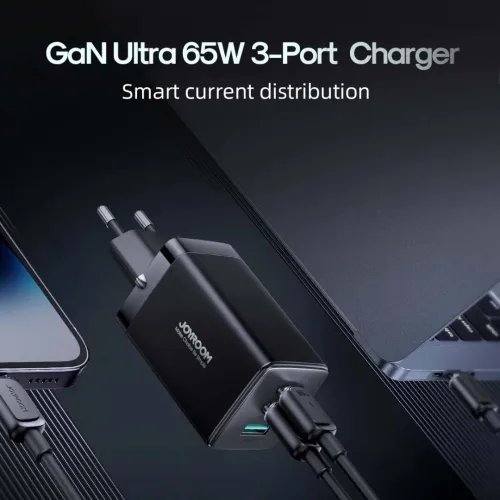 Chargeur GaN Ultra Fast USB type-c PD 65W QC4.0 Joyroom JR-TCG01 + Cable Type-c PD 100W 1.2m