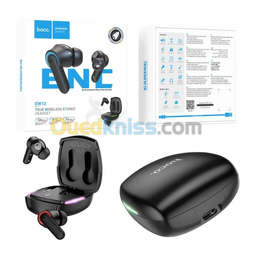 Écouteurs Earbuds sans-fil Bluetooth 5.1 Gaming Stéréo stop-bruit ENC HOCO EW13