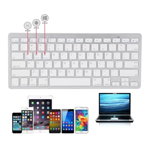 Clavier sans-fil double mode 2.4GHz et Bluetooth 5.0 HAVIT KB221WB pour PC WINDOWS ANDROID IOS