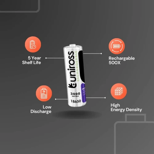 Pile Rechargeable UNIROSS Lithium Batterie 18650 BT 3.6V 3000mAh U1BT1830SP