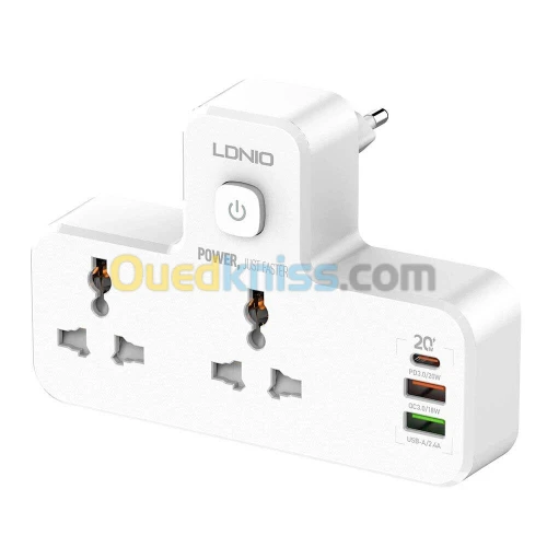 Multiprise universelle SIYOTEAM SC2311 2 Prise AC + 2 USB QC3.0 + 1 USB-C PD - 2500W