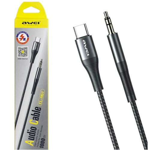 Cable Adaptateur USB Type-c vers AUX 3.5mm Jack AWEI CL-116T