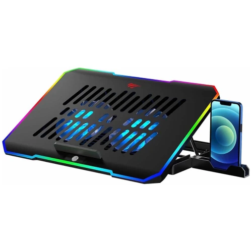 HAVIT F2069 Refroidisseur ordinateur portable jusqu'à 17 pouces RGB avec 2 ventilateurs