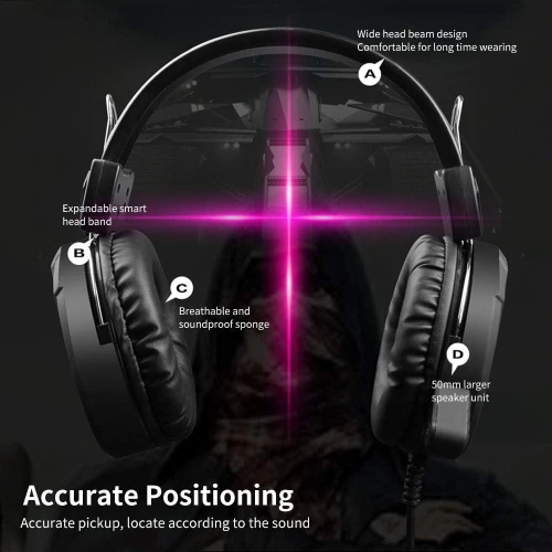 Casque Gaming filaire AUX Jack 3.5mm A1 RGB avec Microphone pour PC Smartphone