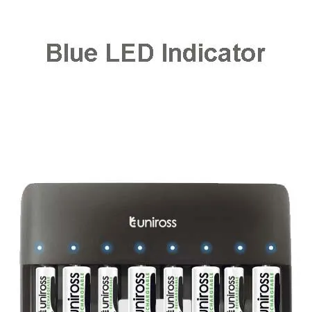 Chargeur Uniross USB rapide 8 baies AA/AAA UCU006
