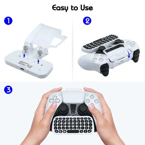 Mini Clavier sans-fil pour Manette PS5 DOBE TP5-0556 avec support
