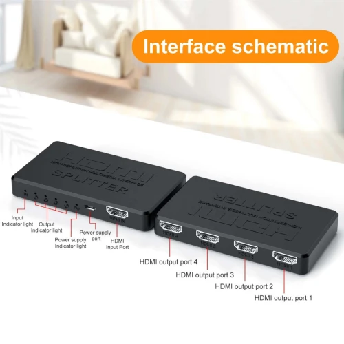 Splitter Amplificateur Séparateur HDMI 3D 4K 2 / 4 Ports Sorties