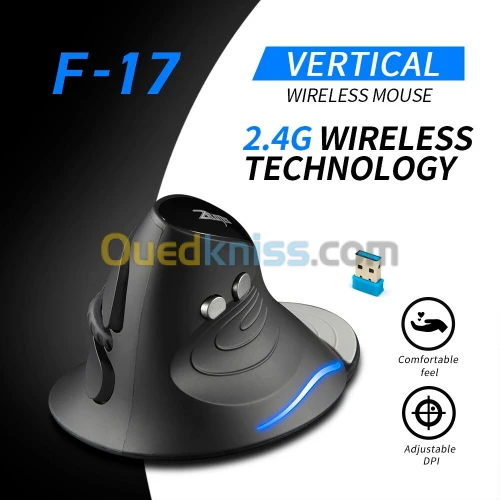 Souris verticale sans fil 2.4ghz ZELOTES F-17