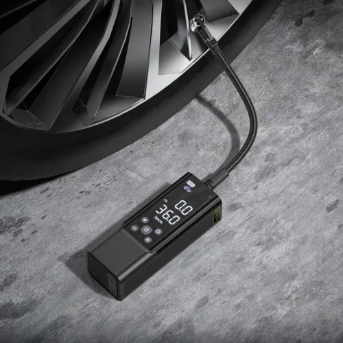 HOCO ZP7 Pompe à Air Portable 5000mAh Compresseur USB-C avec Power Bank pour Voiture Moto et Ballons