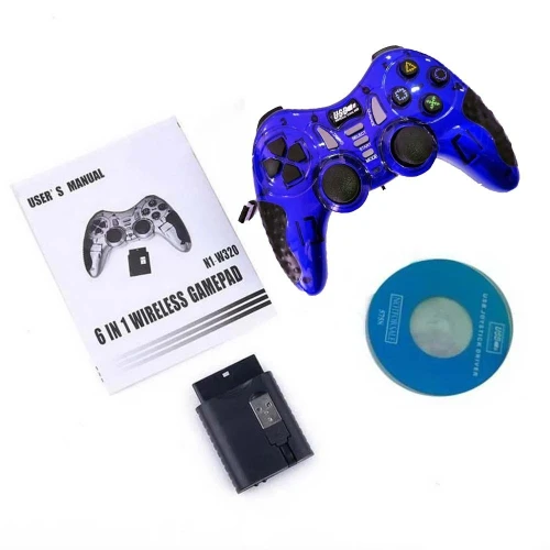 Manette de jeux Gamepad Sans-fil 2.4ghz Multifonction 6 en 1 N1-W320 pour PS2 PS3 PC Android TV Box