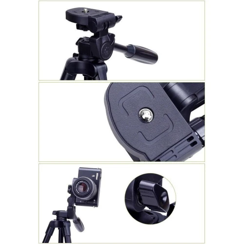 Trépied Portable yunteng VCT-520 avec Kit de tête d'amortissement tridimensionnel pour Caméra 125cm