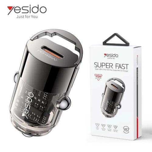 YESIDO Y67 Chargeur Auto Voiture Rapide PD USB-C Type-c 45W