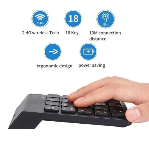Pavé Numerique sans-fil 2.4ghz Mini clavier 18 Touches pour ordinateur portable PC